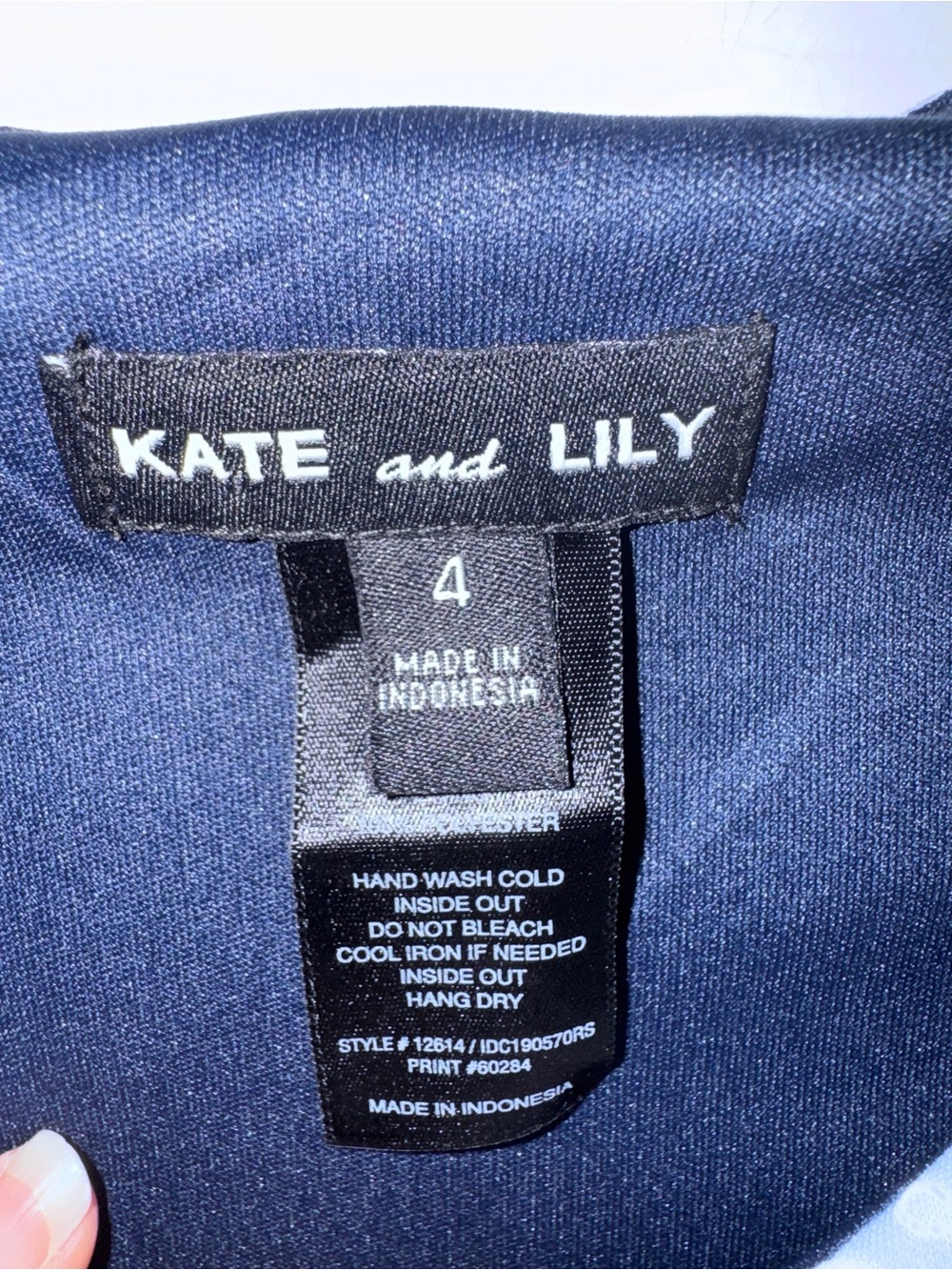 Kate and Lily Navy and Light Blue Patterned Cap-Sleeve Sheath Dress size 4 NWT - Picture 7 of 12